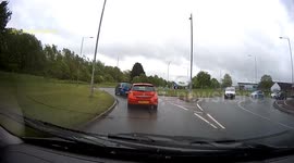 Car pulls out in front of driver at roundabout in Malvern, Worcestershire, UK. Near miss