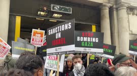 Free Palestine Protest Blocks Embankment Station