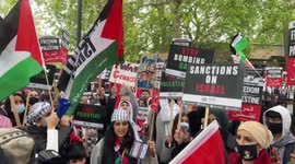 Free Palestine protest kicks off in London a day after ceasefire between Hamas and Israel