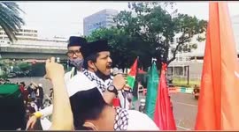 Demonstration at the United States Embassy, Indonesian Muslim Youths Deliver Strong Messages to Joe Biden Using English in Central Jakarta, Indonesia