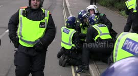 Scuffles between police and protesters at Palestine solidarity protest in London