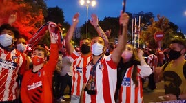 Atletico Madrid supporters celebrated long into the night after seeing their team win La Liga title in Madrid on 22nd May, 2021.