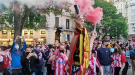 Atletico Madrid supporters celebrated long into the night after seeing their team win La Liga title in Madrid on 22nd May, 2021.
