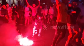 Atletico Madrid supporters celebrated long into the night after seeing their team win La Liga title in Madrid on 22nd May, 2021.