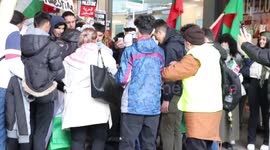 Free Palestine Protesters Set Fire To Israel Flag At Manchester Protest