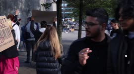 Member Of The Public Argues With Free Palestine Protesters, In Manchester