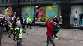 Free Palestine March Begins Towards Manchester Market Street