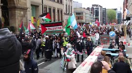 Free Palestine Protesters March In Manchester