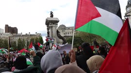 1 Minute Silence For The People Killed By Bombs On Both Sides Of The Israel - Palestine Conflict. In Manchester At The Free Palestine Protest