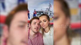 US couple who used inflatable float get rescued after getting stuck TWO MILES from the beach