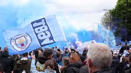Aguero's Etihad farewell: Man City fans let off flares and chant 'Sergio! Sergio! ahead of champions' final home game of the season
