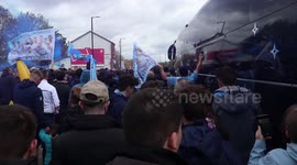 Man City team bus struggles to make its way to Etihad as roads are clogged by fans