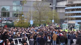 Queues To Get Into The Etihad Stadium. As Manchester City Fans Allowed Into The Stadium For Aguero's Farewell, Trophy Celebration, & The Final Home Game