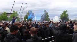 ''This Is How It Feels To Be City! This Is How It Feels To Be Small!!'' - Manchester City Fans Set Off Flares & Chant Whilst Waiting For The Team Bus At The Etihad Stadium