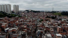 Aerial view of the Favela do Jacqueline in Sao Paulo, Brazil