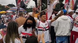 Energetic fans of the Sau Paolo football team
