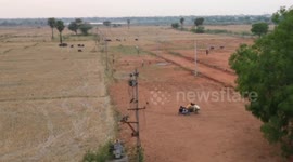 Police officials use drones to ensure local adhere to Covid-19 lockdown norms in southern India