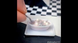 Tiny Real Strawberry Custard. Real Edible Small Food. All Cooked with Real ingredients.