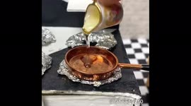 Tiny Real Minced Meat ‘N’ Spinach. Made with real ingredients and cooked on real tiny stove !