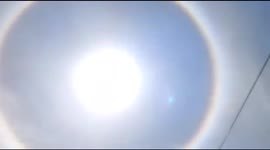 Locals in India's Bengaluru were treated to the rare sight of a rainbow halo encircling the sun