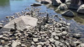 Canadian man records amazing video of rocks stacked on each other