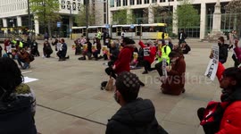 One year later, a 9-minute kneel in silence for George Floyd in Manchester, England