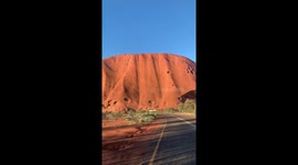 This is what driving up to Uluru in Australia feels like