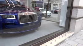 Anti-homeless spikes outside Rolls-Royce Motor Cars show rooms in Mayfair