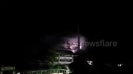 Roiling lightning storm over volcano terrifies local residents in Philippines