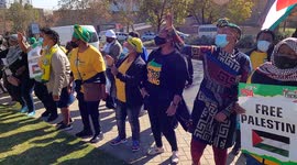 Youth wing of South Africa's ruling party protests against Israel outside US Consulate