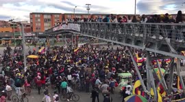 Thousands of Colombians march through Bogota as national strike continues