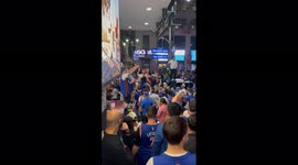 US: NY Knicks Fans Celebrate After NBA Playoff Game