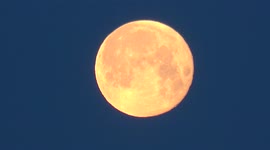 Stunning footage of May's vibrant Flower Moon setting over London