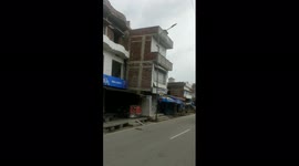 Dramatic moment 2-storey building collapses seconds after truck drives past in India