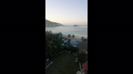 Amanecer en Ixtapa Zihuatanejo, la playa más hermosa y limpia de México, Playa el Palmar.