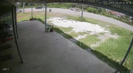 Truck’s loose wheel smashes into man sitting in shop in Thailand