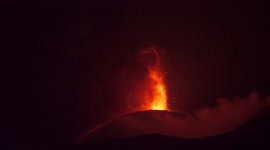 Mount Etna erupts and gives Italians a lovely evening show