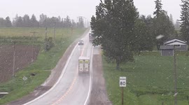 Late May snowstorm hits roads and newly planted crops in Ontario, Canada