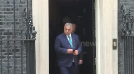 Hungarian PM Viktor Orban leaves 10 Downing Street after foreign policy talks with Johnson