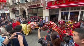 Dancing dragons return to London’s Chinatown after one and a half years since coronavirus outbreak