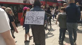 'You can stick your social distance up yer a**!' shout protesters at London anti-lockdown rally