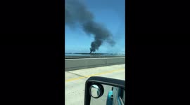 Key West / Stock Island Fire on 5/29/21 footage taken on the overseas Highway near Boca Chica channel