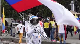 Thousands march in Bogota, Colombia