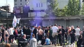 Manchester City Fans Chant & Set off Flares. Ahead of tonight’s champion league final