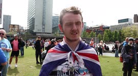 Interview Ukip Youth Chairman At The Parents Against Grooming Protest In Manchester, Piccadilly Gardens