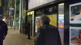 Piers Corbyn awaits HMV on Oxford Street