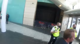 29th May, London Protest, Westfields Shopping Center - protesters storm in with flares and are blocked by police