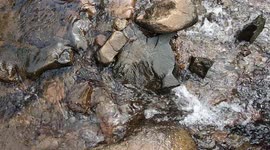 When water flows over a rock, its amazing beauty, water crystal
