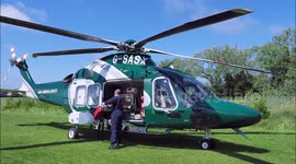 Air ambulance attends motorbike crash in Kent, UK