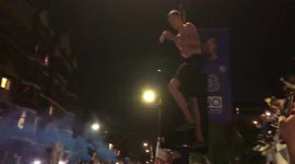 Chelsea FC fans in London celebrating win over Man City in Champions League 29 May 2021